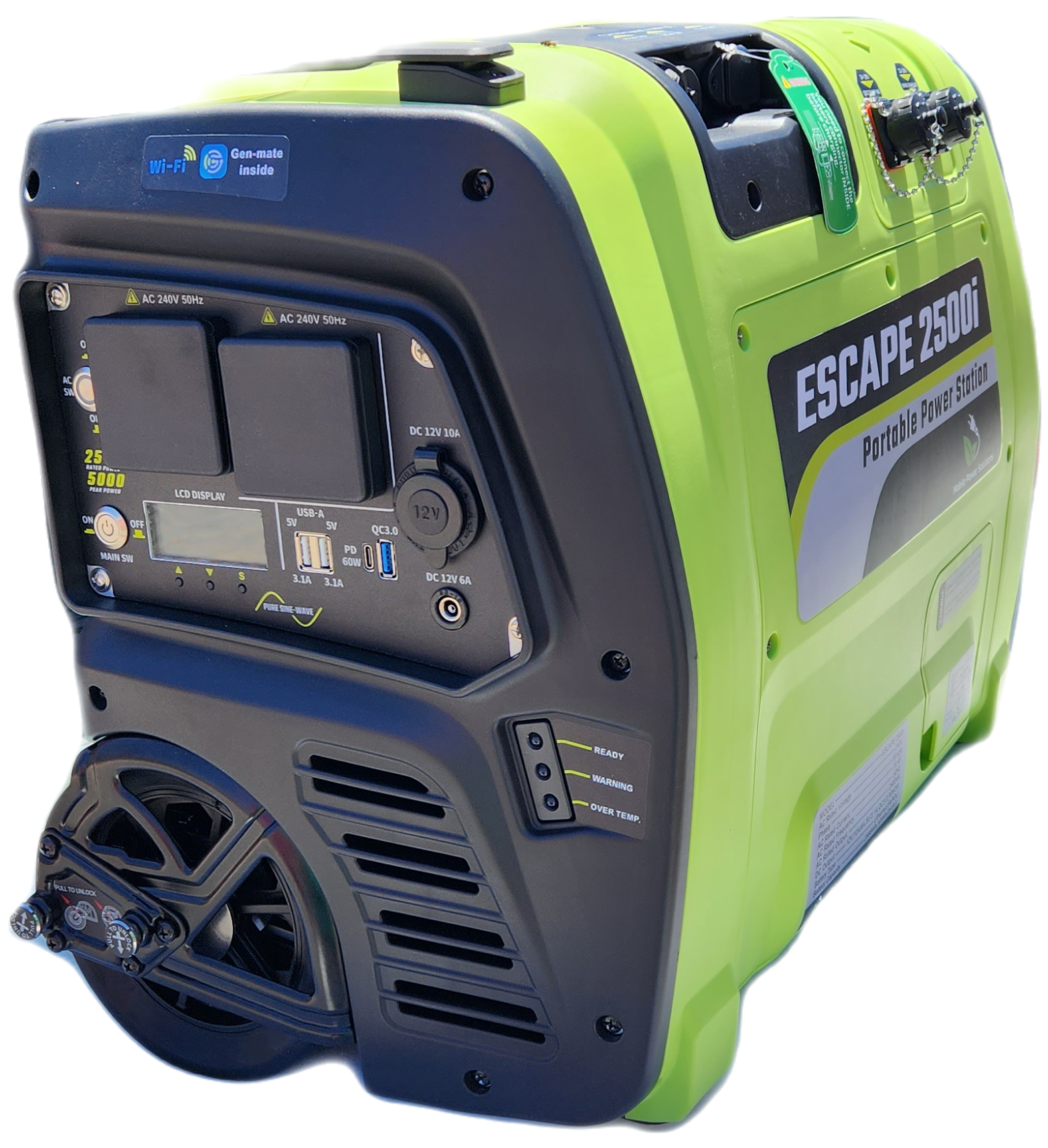 ESCAPE 2500i FULLY PORTABLE 2500W 2688WH SOLAR POWER STATION WITH Wi-Fi, ALL TERRAIN WHEELS & TELESCOPIC HANDLE - Image 8