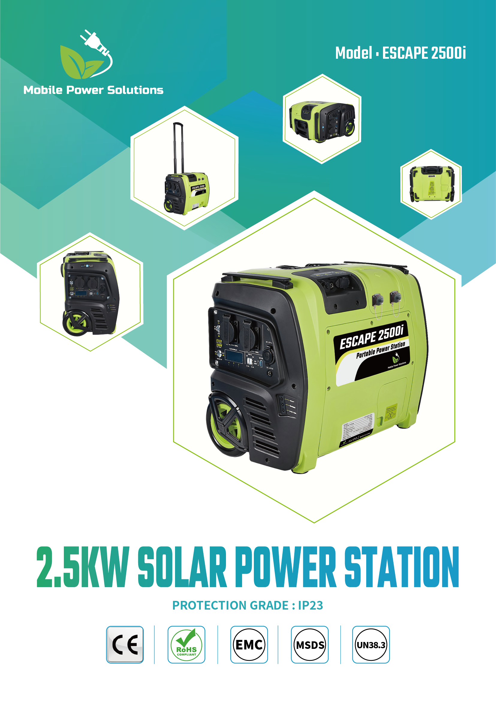 ESCAPE 2500i FULLY PORTABLE 2500W 2688WH SOLAR POWER STATION WITH Wi-Fi, ALL TERRAIN WHEELS & TELESCOPIC HANDLE - Image 3