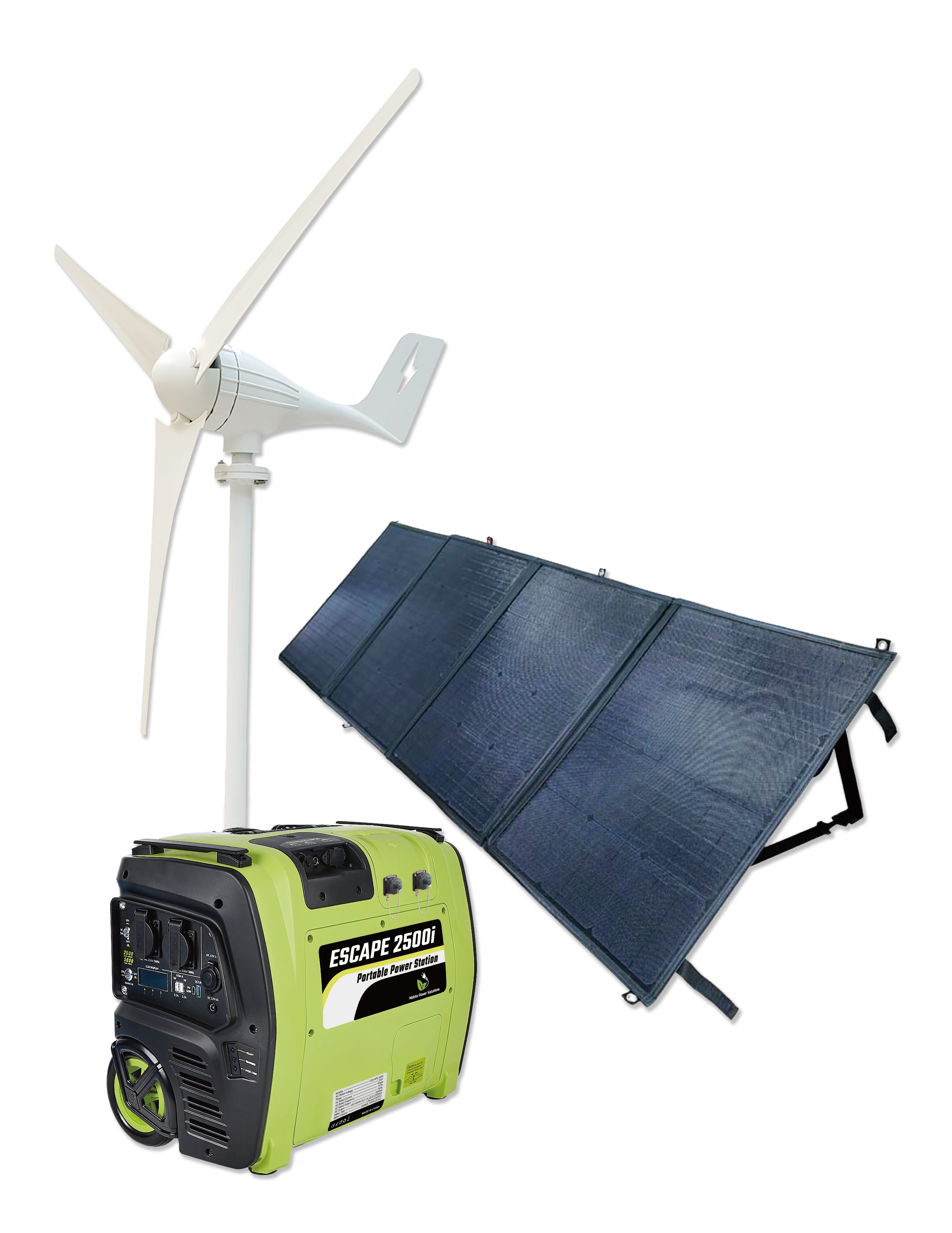 ESCAPE 2500i FULLY PORTABLE 2500W 2688WH SOLAR POWER STATION WITH Wi-Fi, ALL TERRAIN WHEELS & TELESCOPIC HANDLE