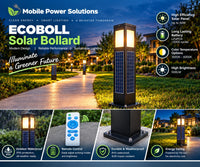ECOBOLL LED Bollard with high powered built in solar and internal battery